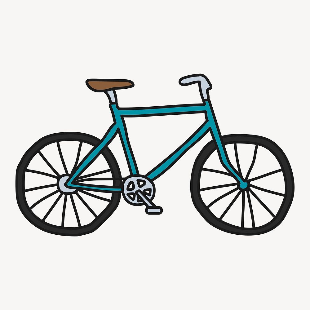 Bicycle clipart, sustainable vehicle cute doodle vector
