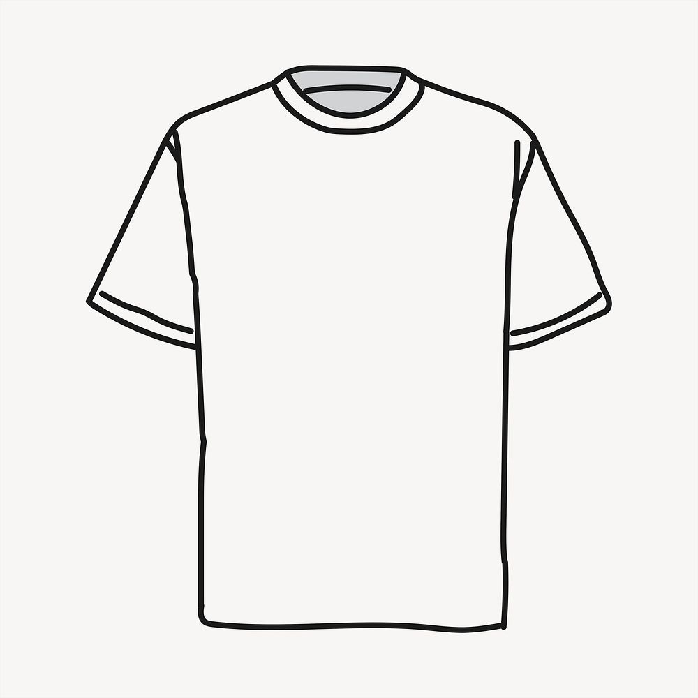 White t-shirt graphic mockup, apparel doodle psd