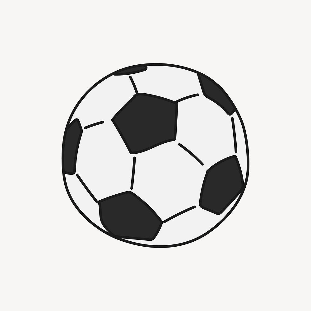 Soccer ball clipart, sport equipment cute doodle vector