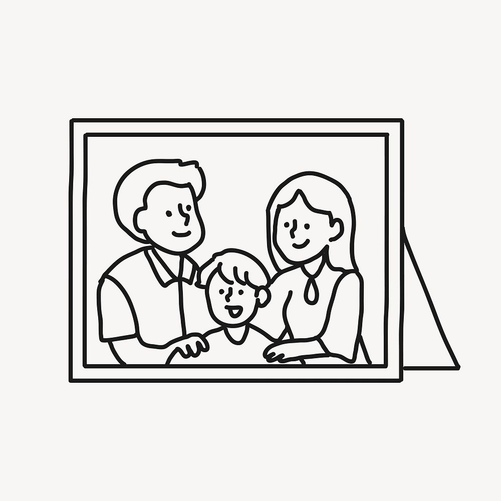 Family picture frame clipart, drawing design