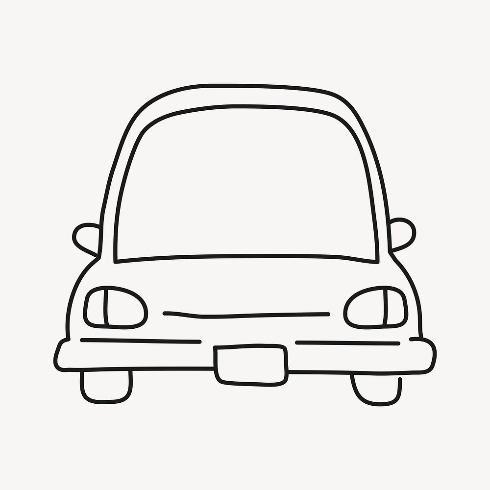 Car doodle clipart, vehicle illustration vector