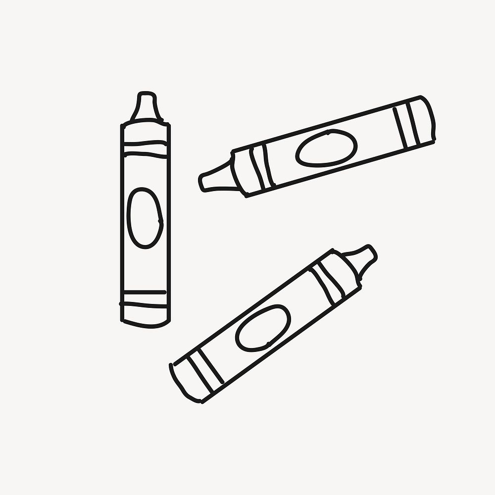 Crayon clipart, stationery drawing design
