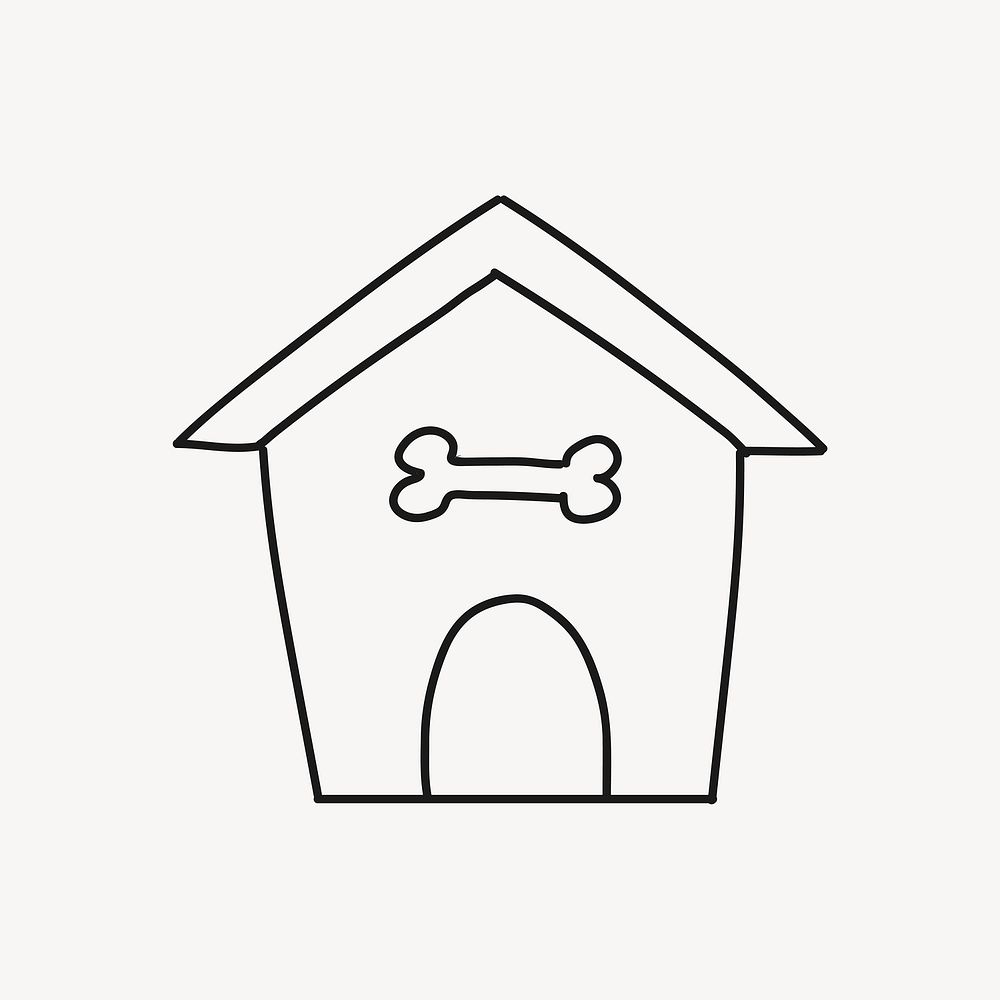 Dog house clipart, cute drawing design