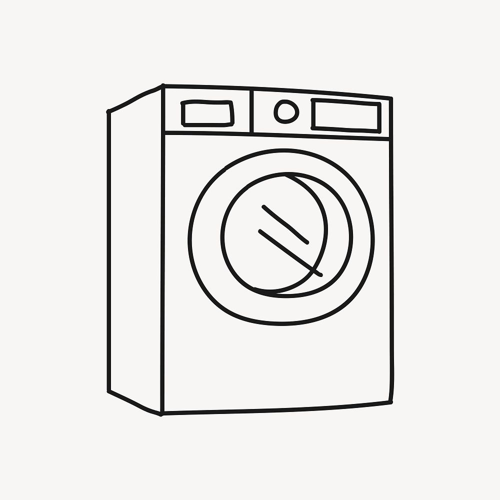 Clothes dryer doodle clipart,  laundry illustration vector