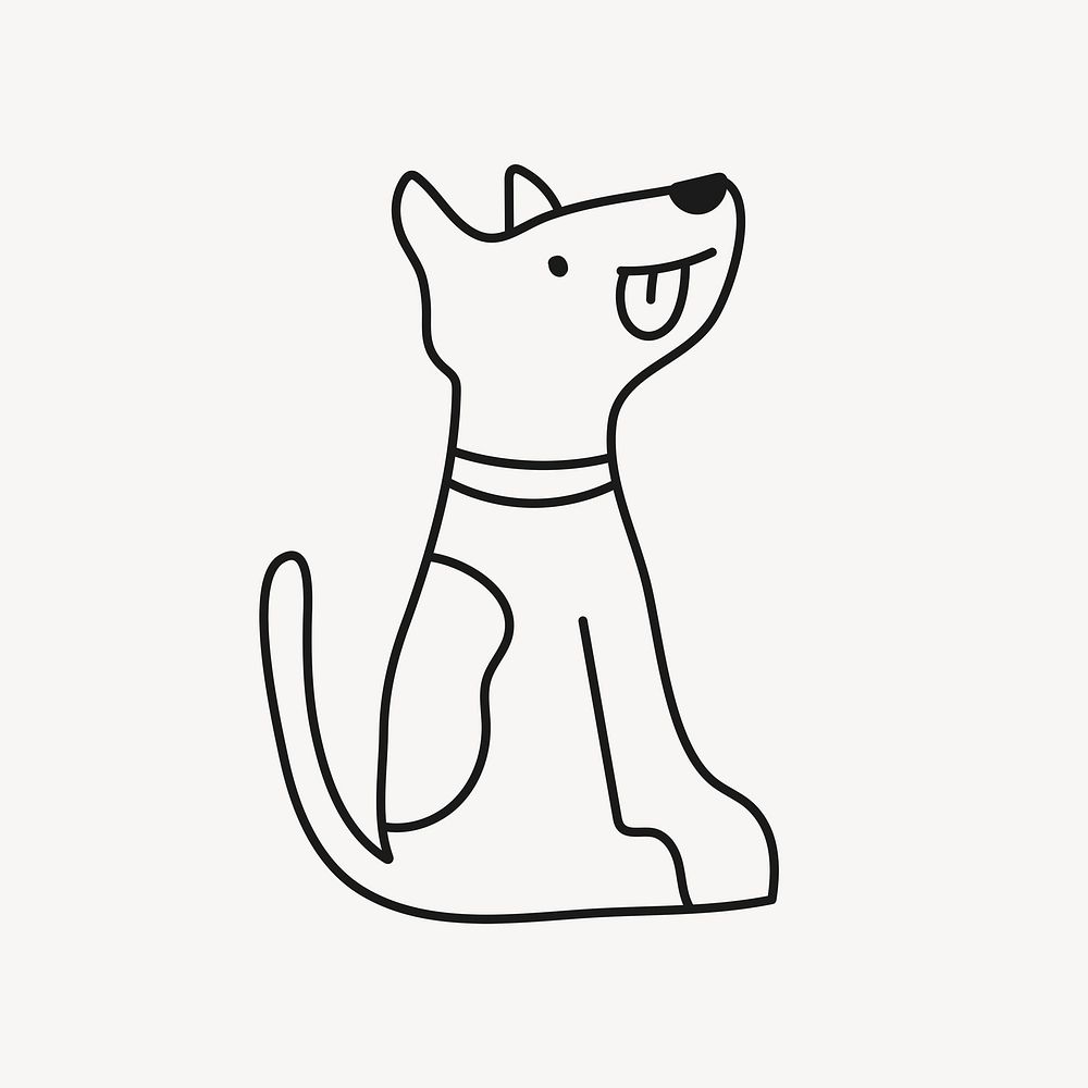 Dog doodle clipart, pet illustration vector