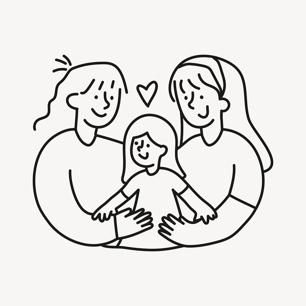 LGBTQ parenting clipart, drawing design