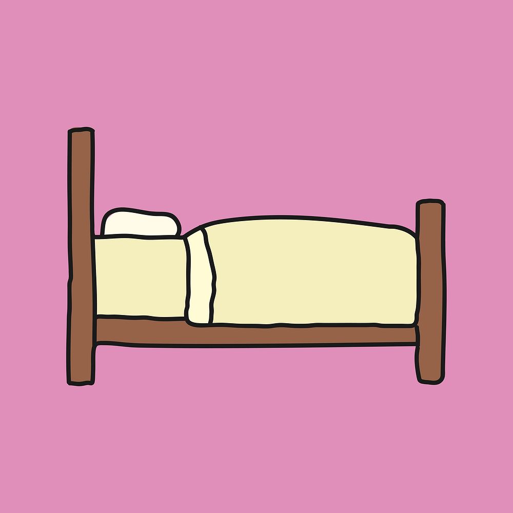 Bed cartoon illustration, furniture design