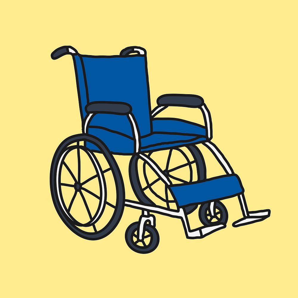 Wheelchair cartoon illustration, disabled design | Free Photo