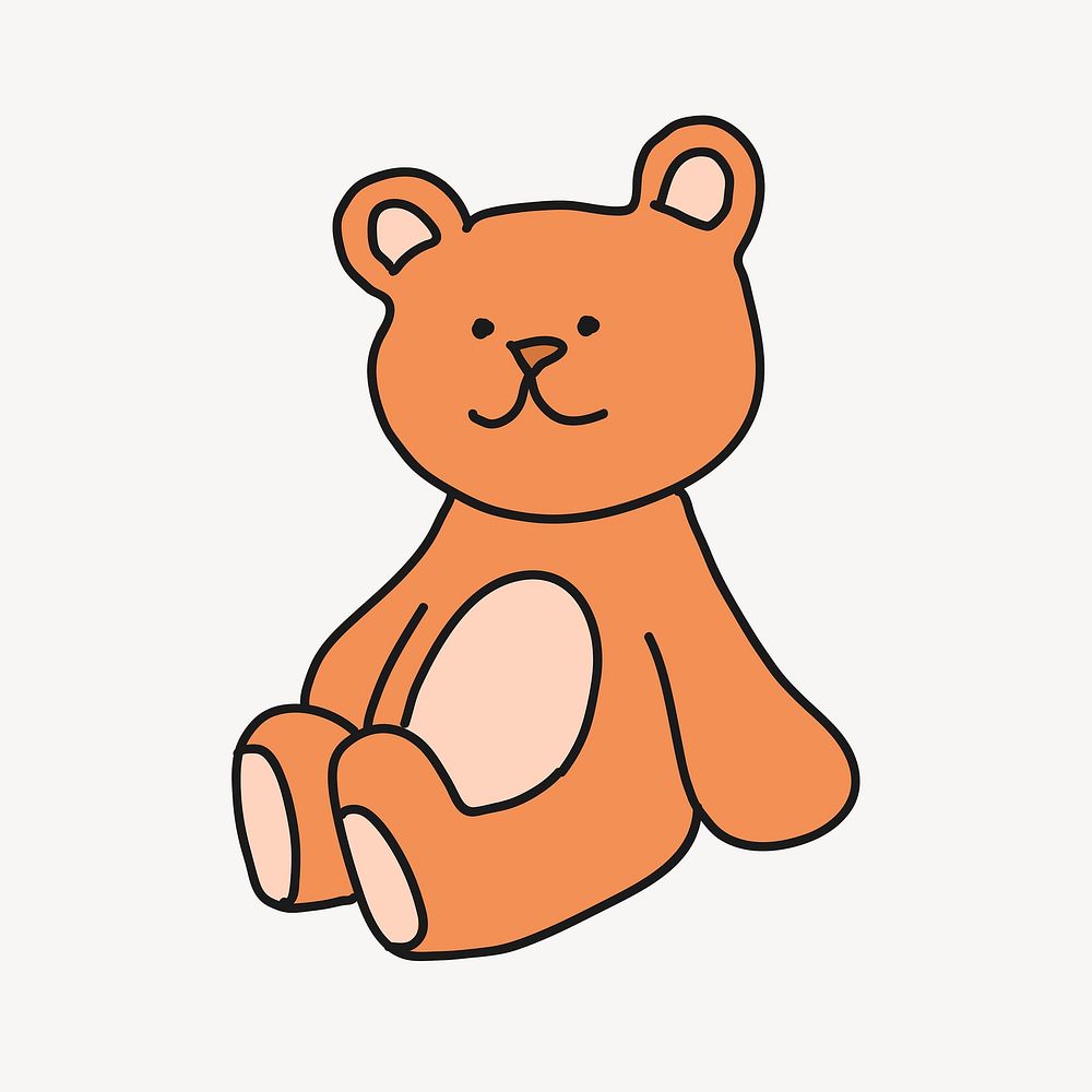 Teddy bear cartoon illustration, doll design