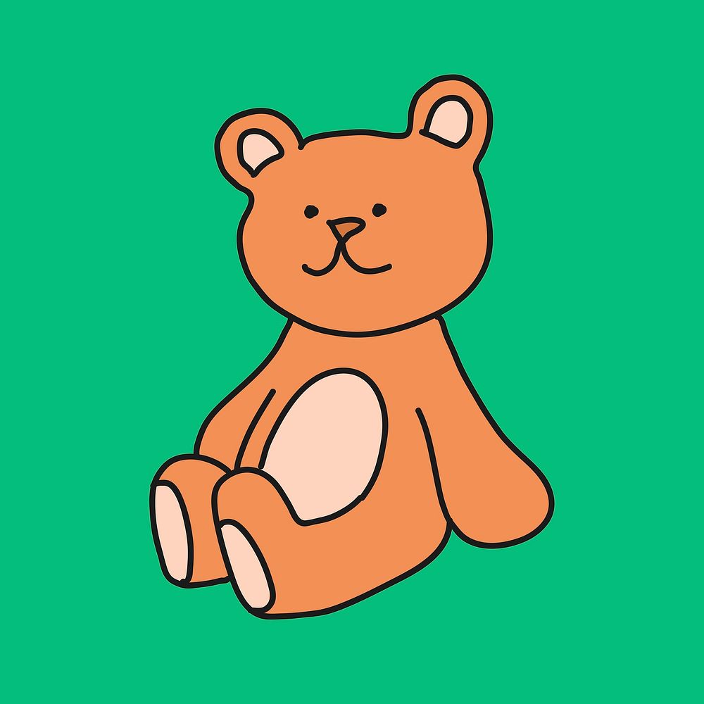 Teddy bear cartoon illustration, doll | Free Photo Illustration - rawpixel