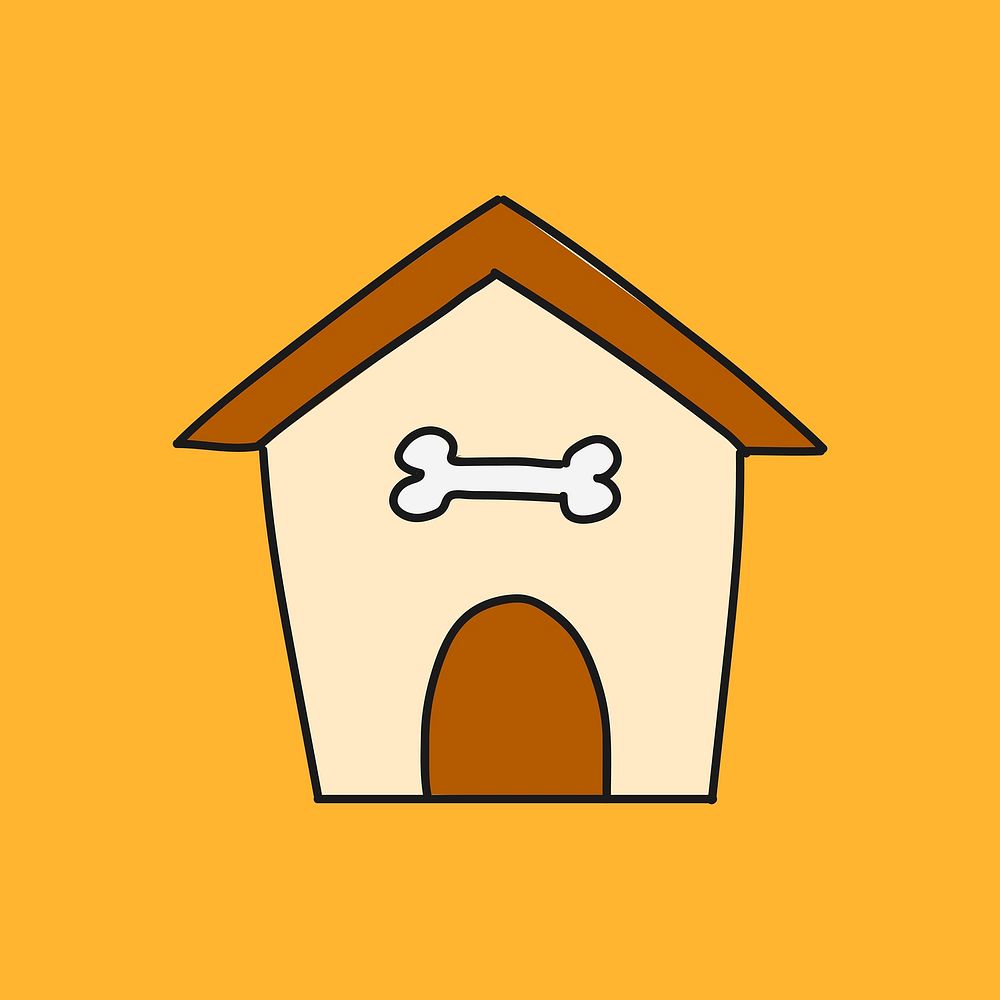 Dog house cartoon illustration, pet design