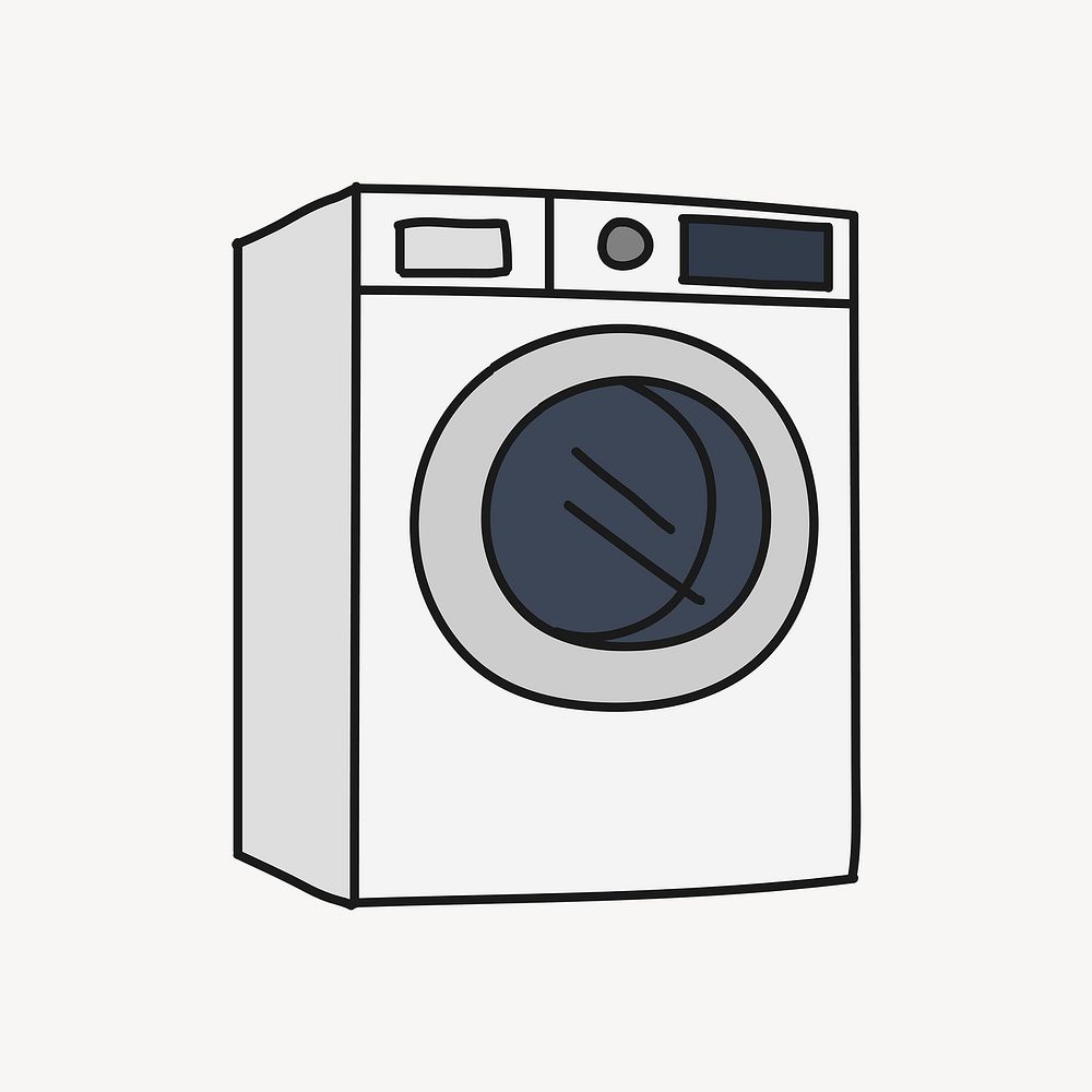 Clothes dryer collage element, laundry cartoon illustration vector