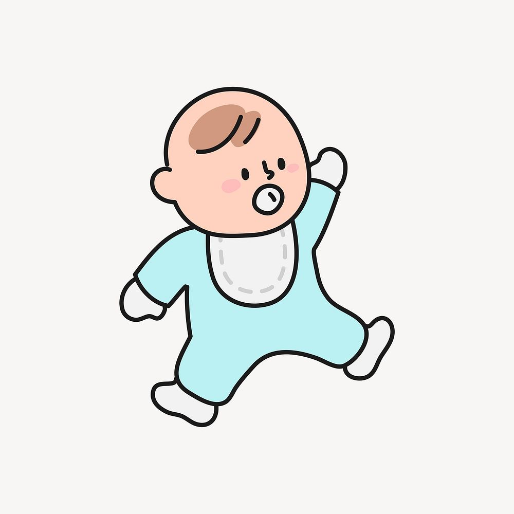 Baby collage element, infant cartoon illustration vector