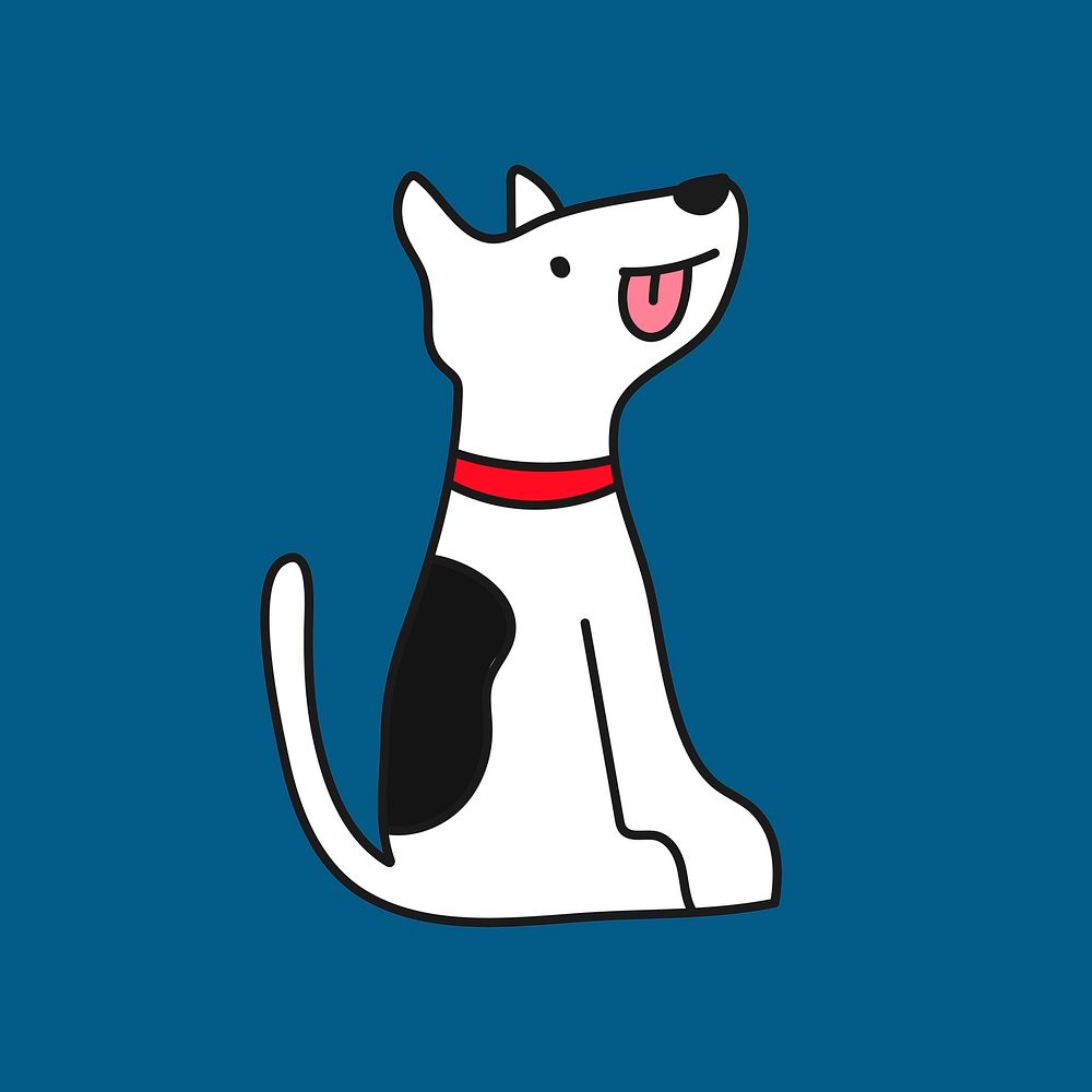 Dog collage element, pet cartoon illustration vector