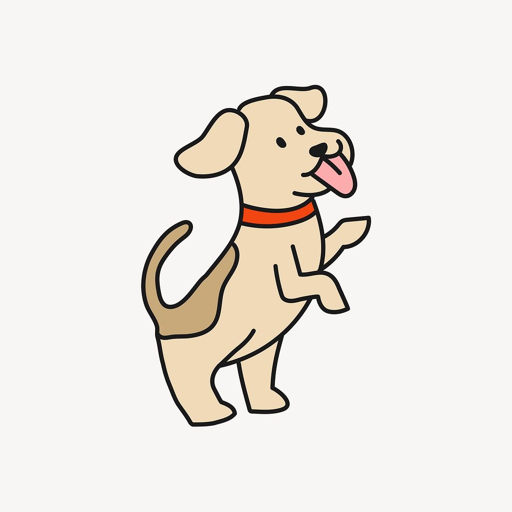 Standing dog cartoon illustration, pet design