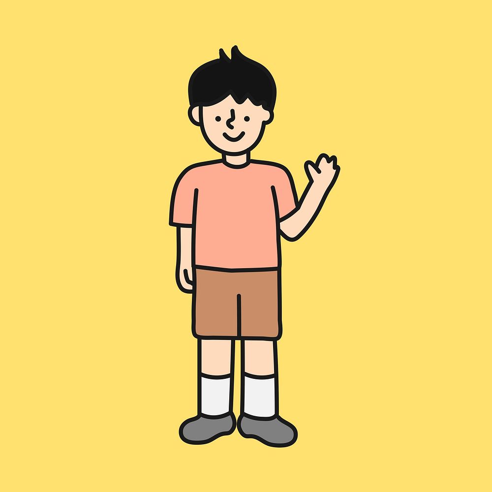 Boy cartoon illustration, happy kid