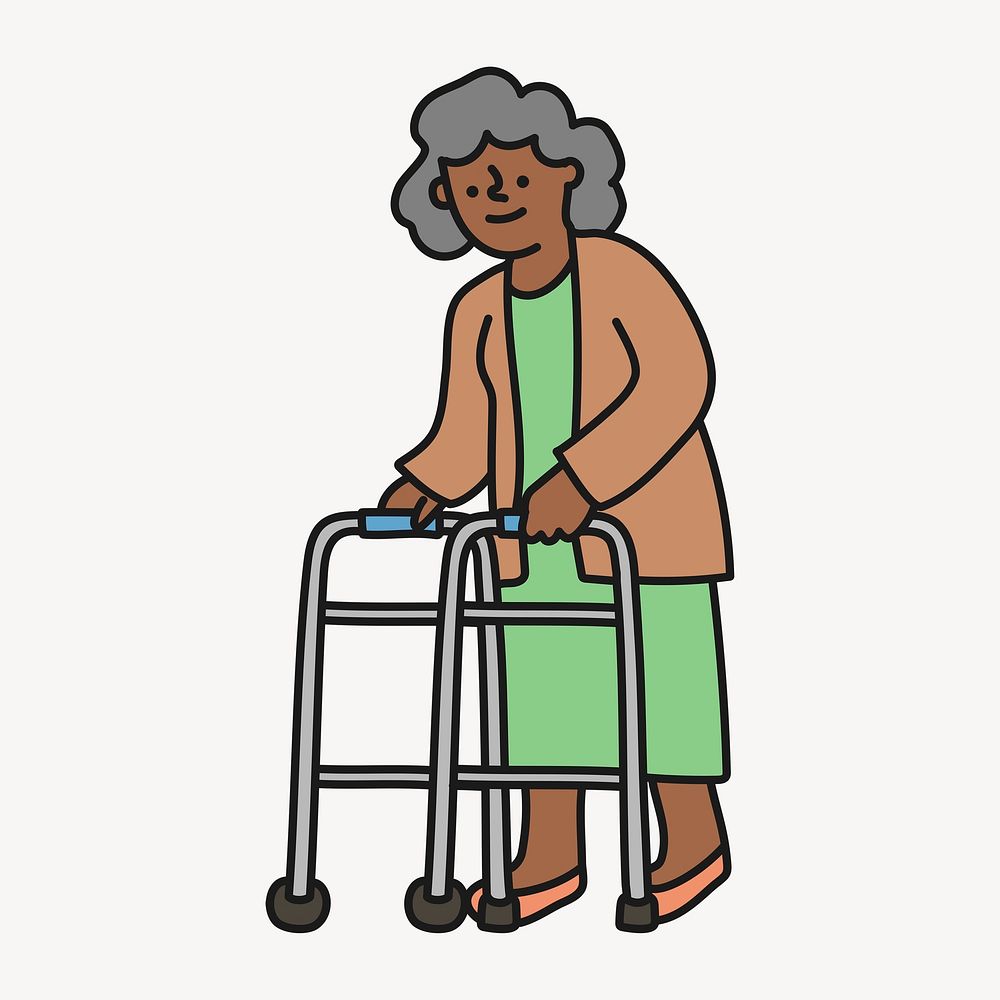 Grandmother clipart, African American woman illustration psd