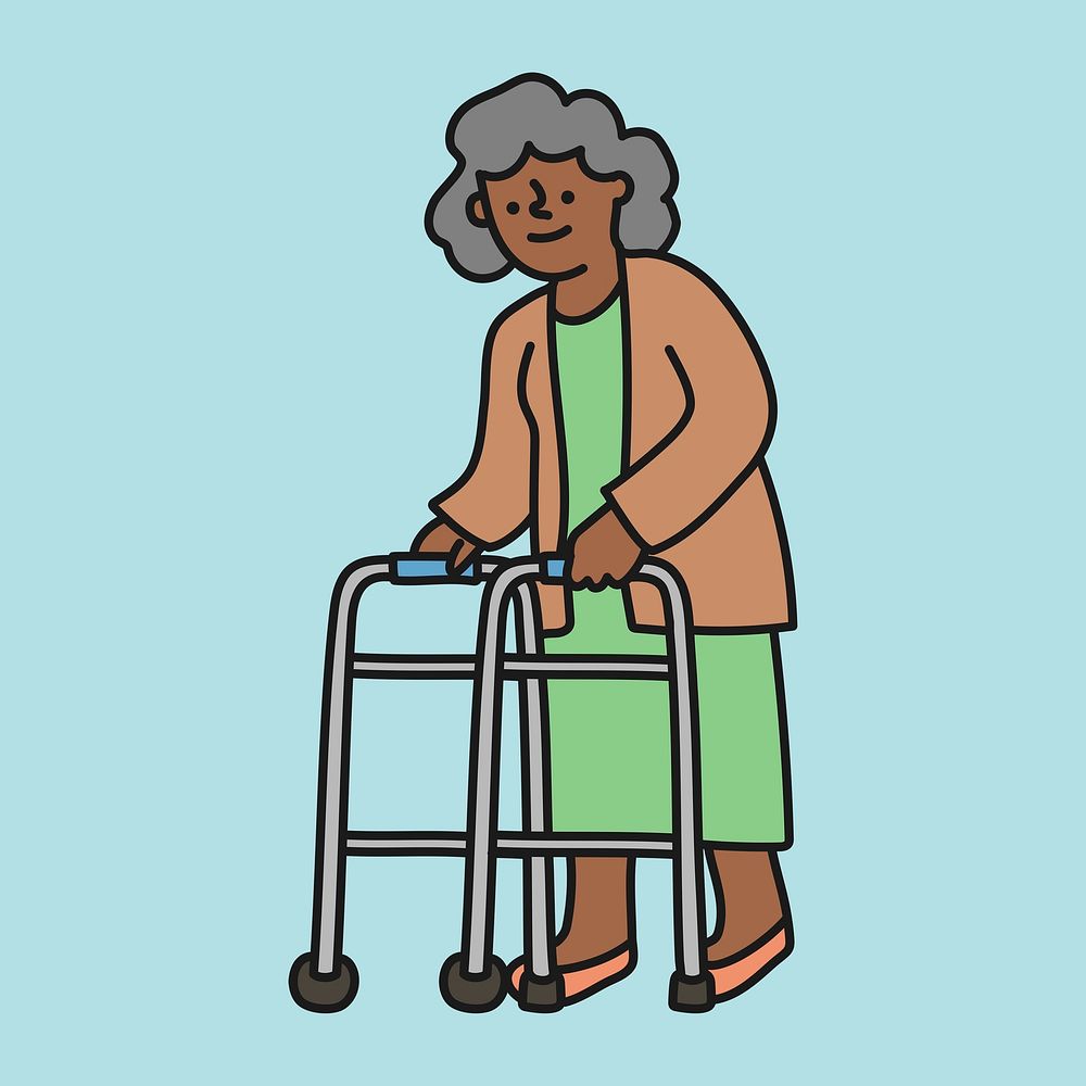 Grandmother clipart, senior woman illustration psd