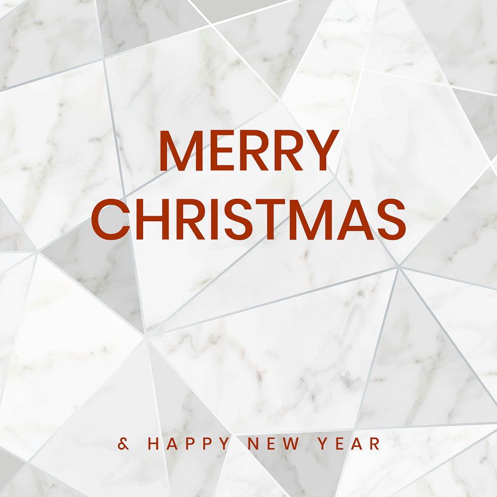 Psd Merry Christmas greeting gray triangle pattern background