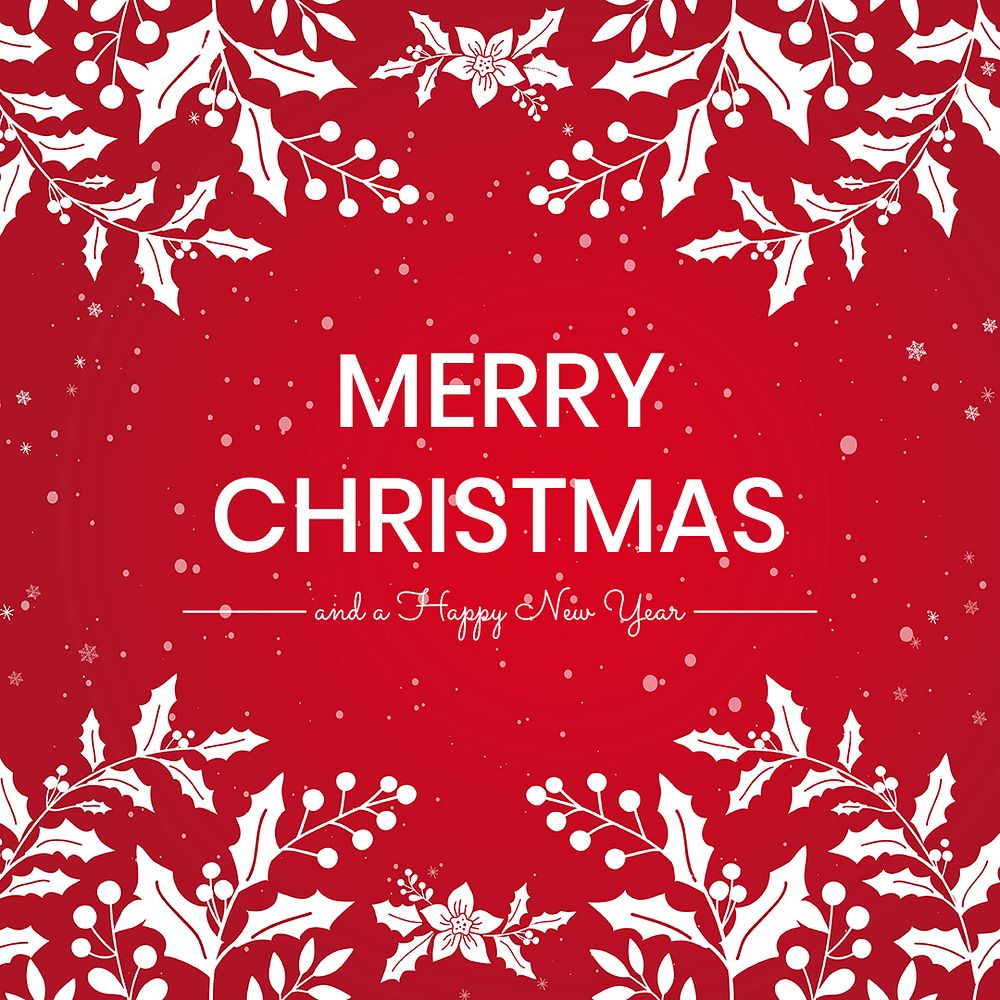 Merry Christmas message template social media post