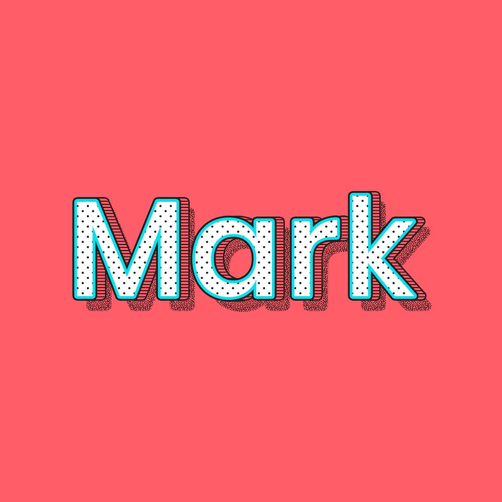 Mark name halftone psd word typography