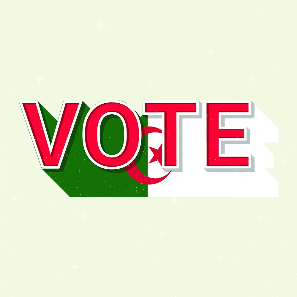 Algeria election vote text vector democracy