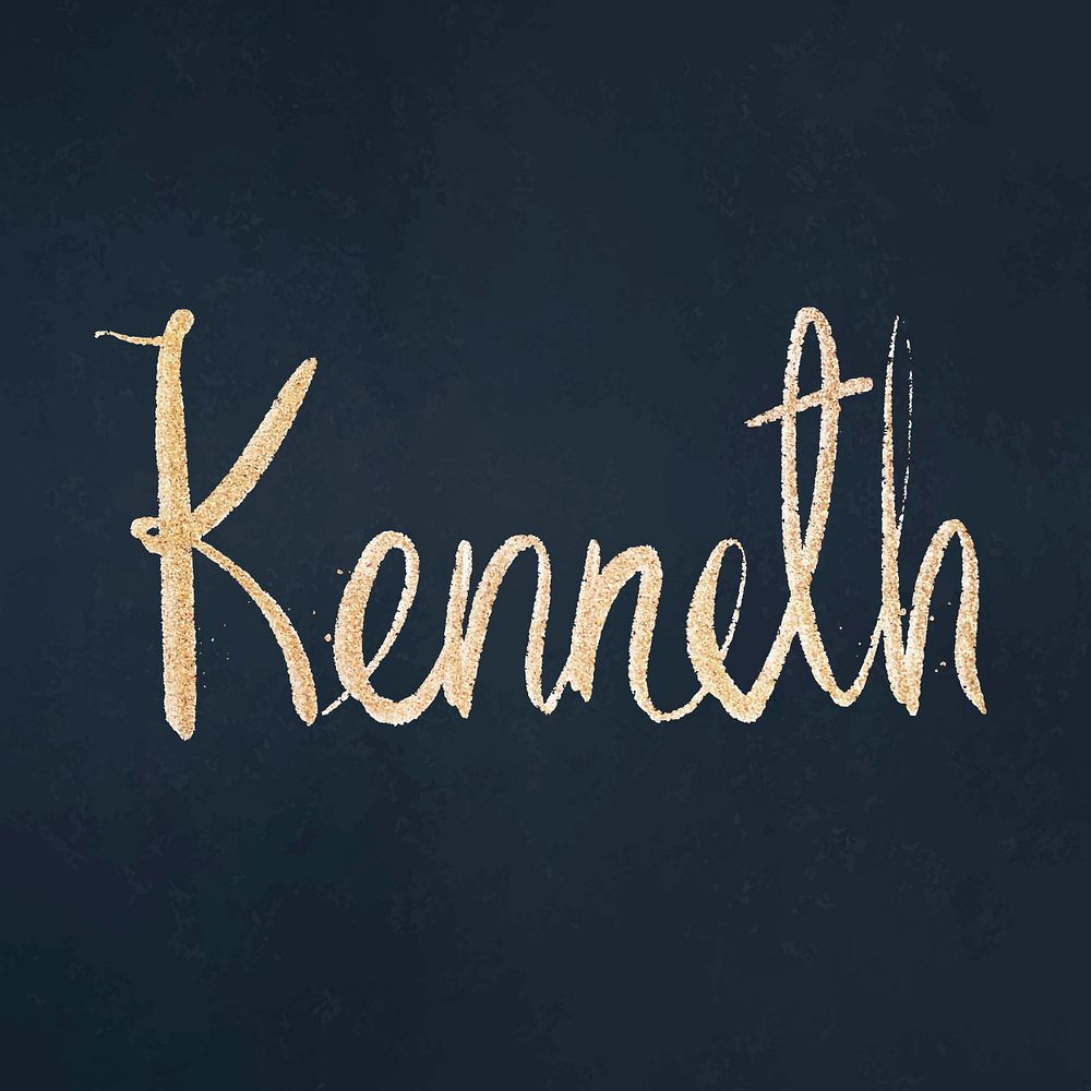 Kenneth sparkling gold font vector | Free Vector - rawpixel