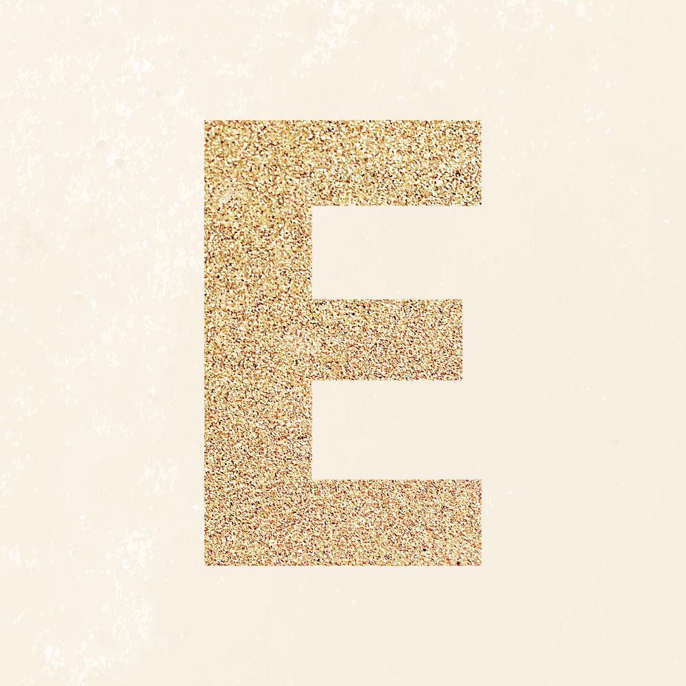 Glitter capital letter E sticker vector