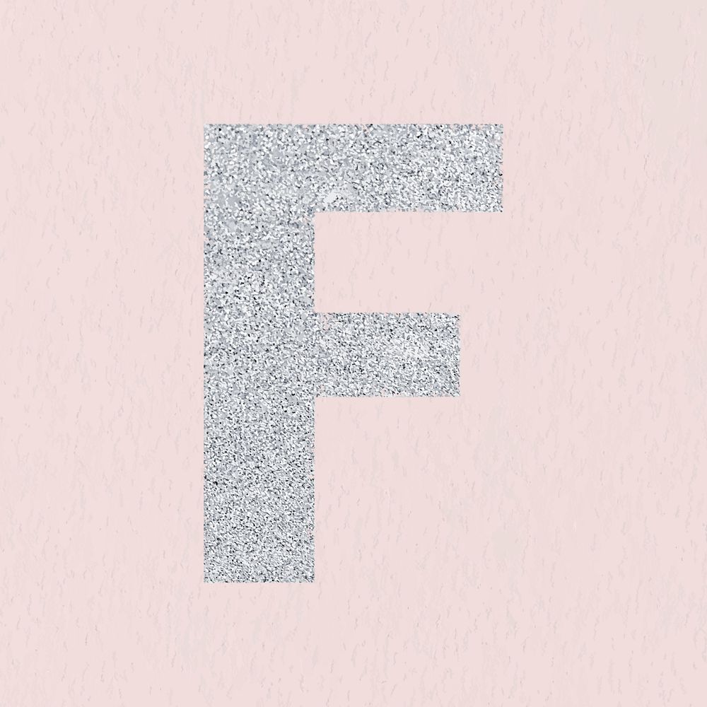 Glitter capital letter F sticker vector
