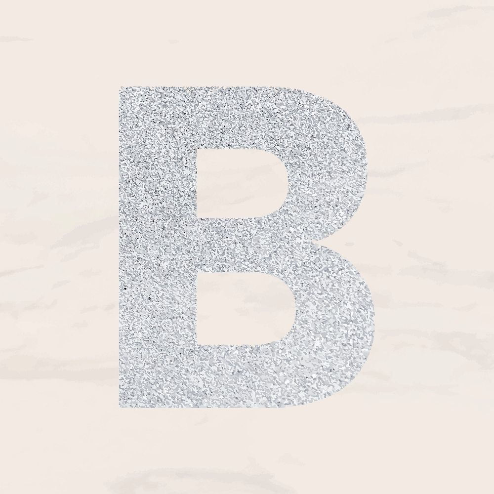 Glitter capital letter B sticker vector