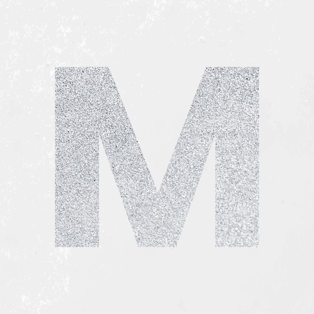 Glitter capital letter M sticker vector