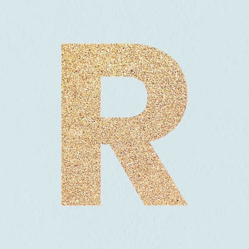 Glitter capital letter R sticker vector