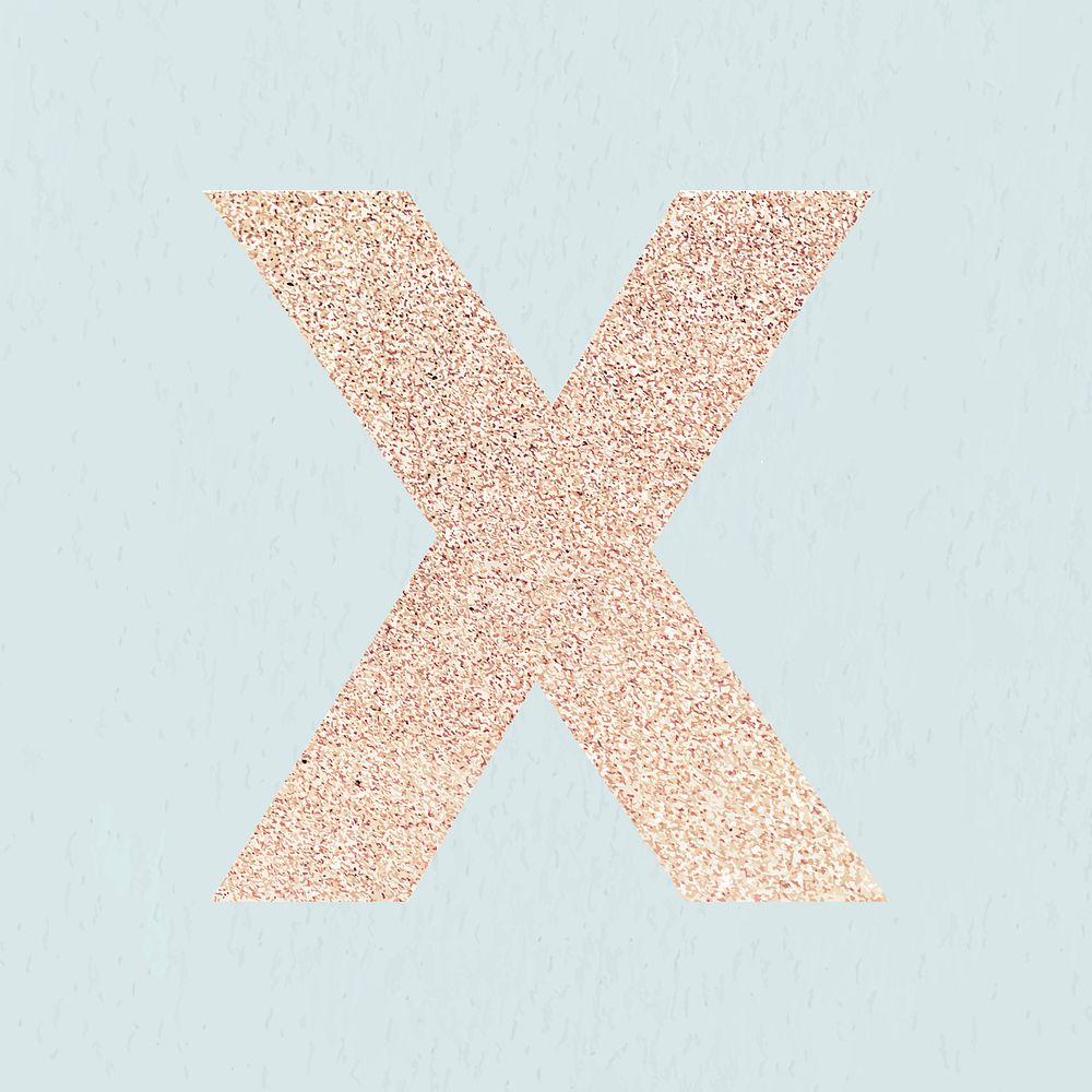 Glitter capital letter X sticker vector