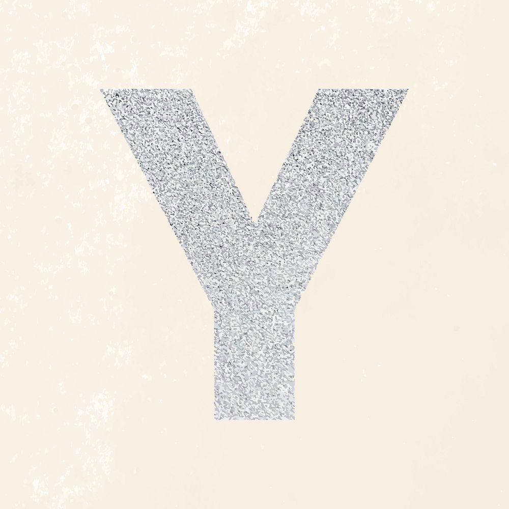 Glitter capital letter Y sticker vector