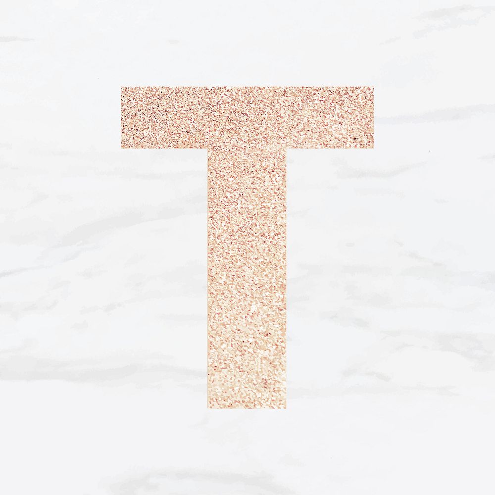 Glitter capital letter T sticker vector