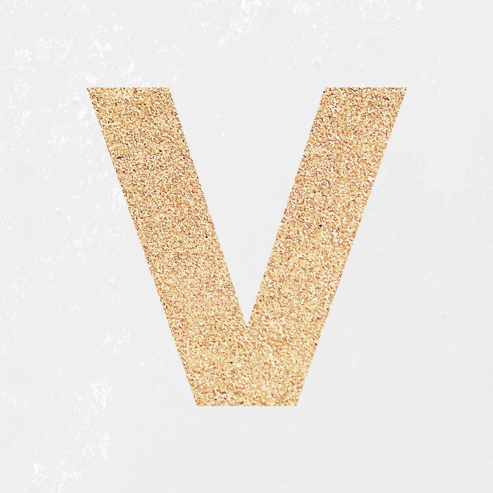 Glitter capital letter V sticker vector