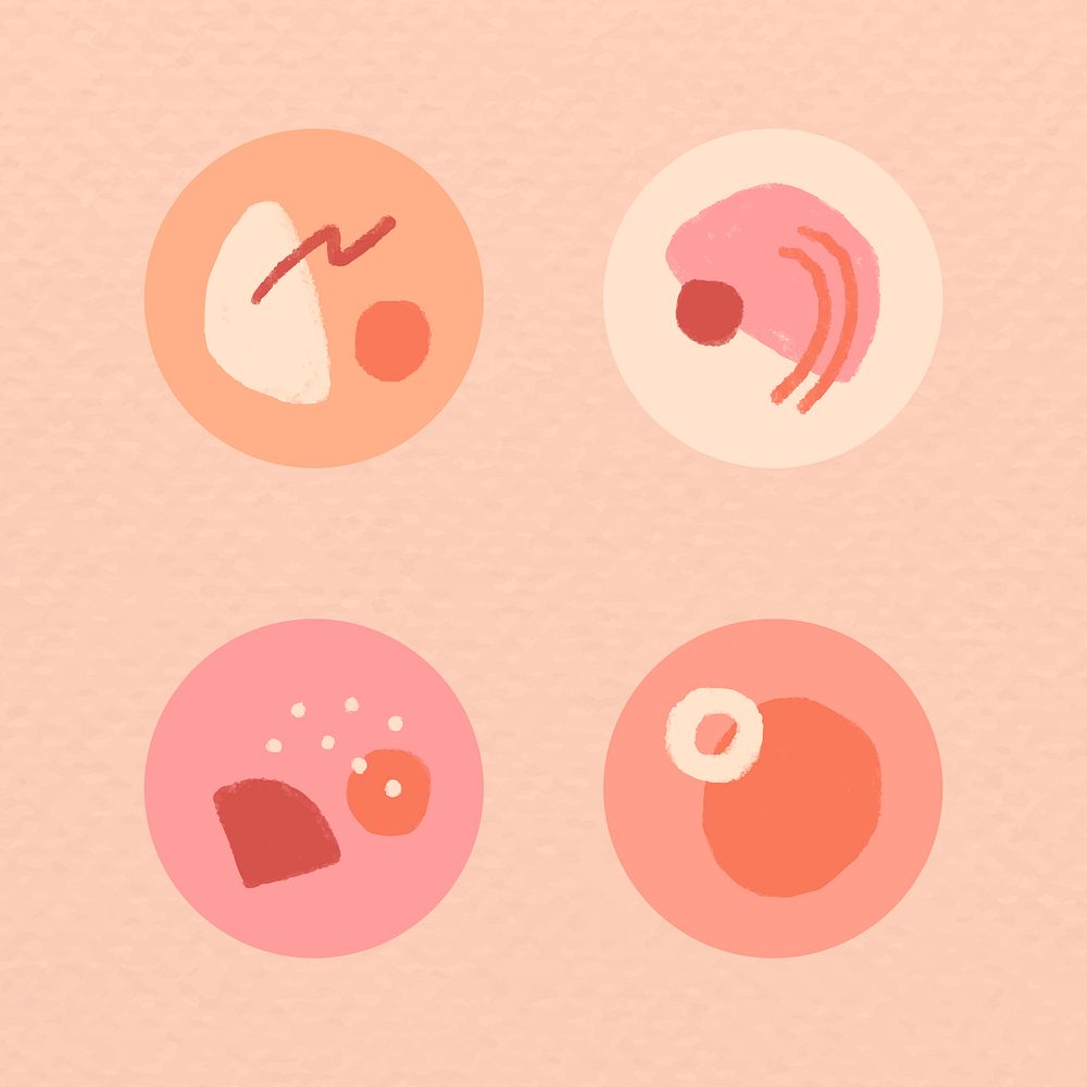 Instagram story highlights icons set vector