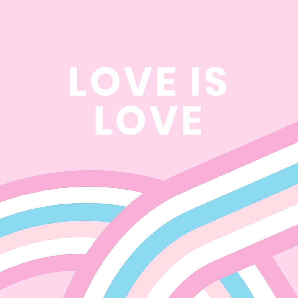 Bigender flag template psd with love is love text