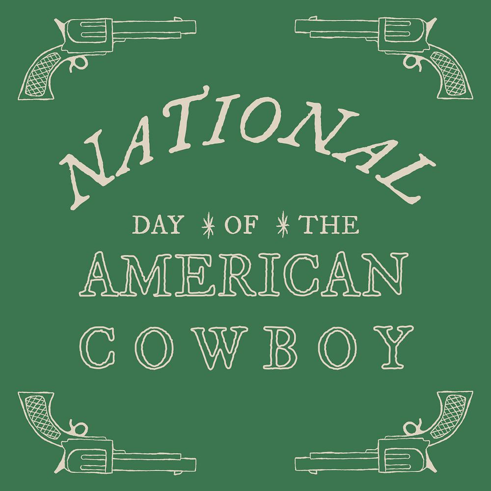 Wild west social media template psd with editable text, National Day of the Cowboy