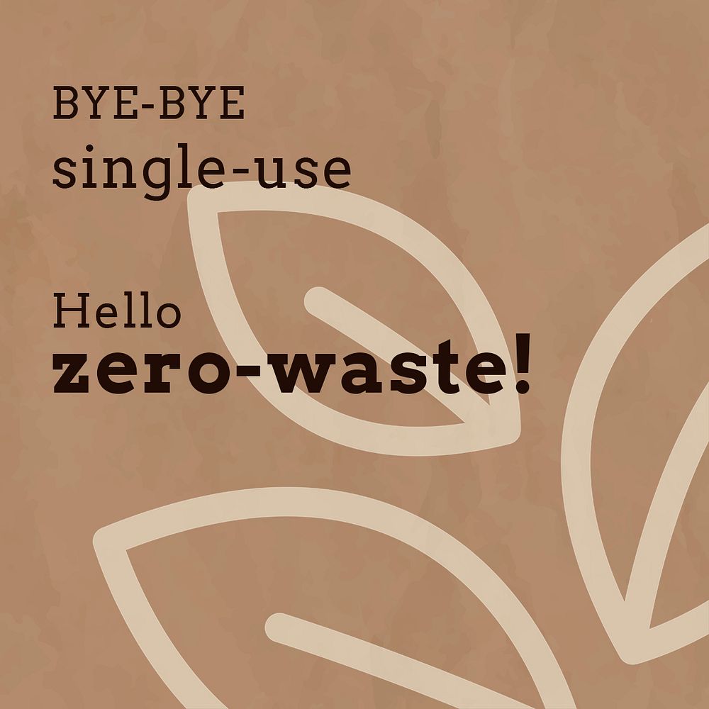 Zero waste social media template psd in earth tone