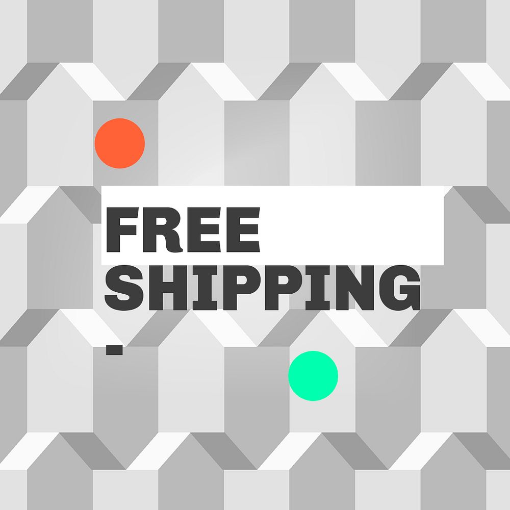 Free shipping shopping template psd social media ad in geometric modern style