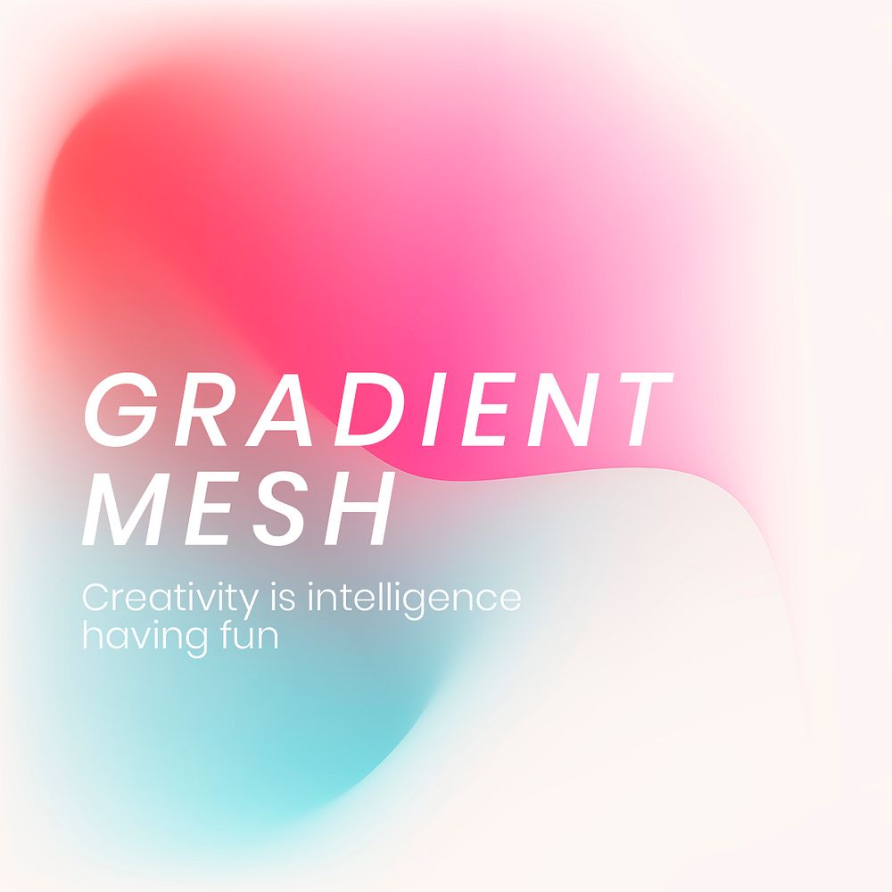 Aesthetic template psd in pastel mesh gradient for social media post