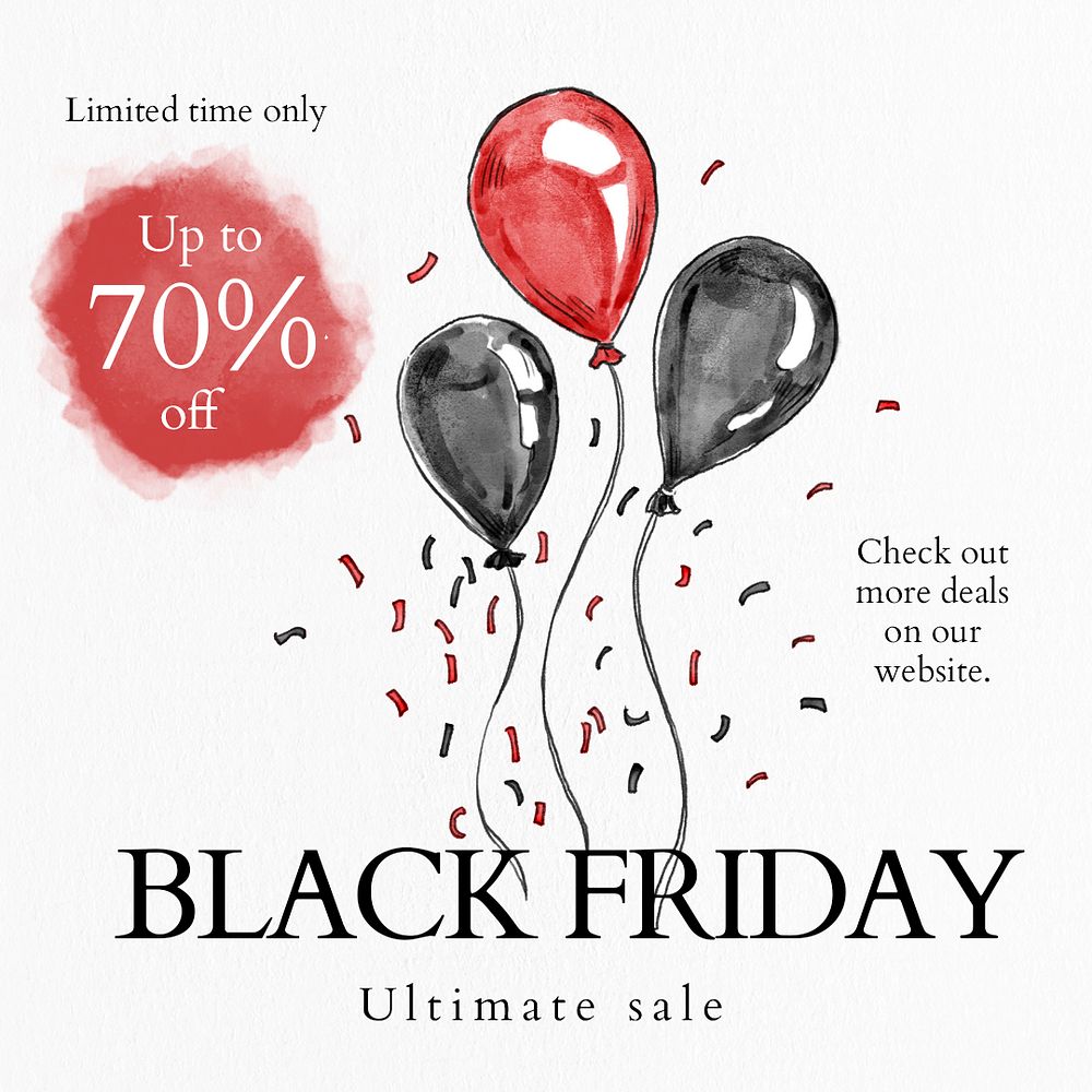 Black Friday sale template vector for social media post