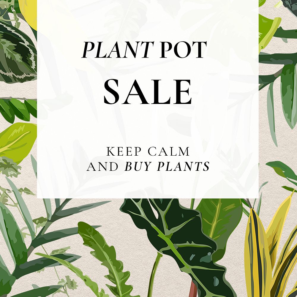 Social media template psd, plant sale advertisement
