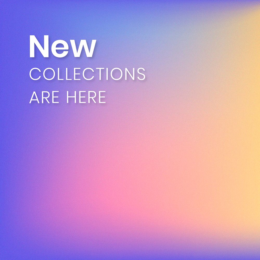 Psd new collections are here marketing banner gradient blur template
