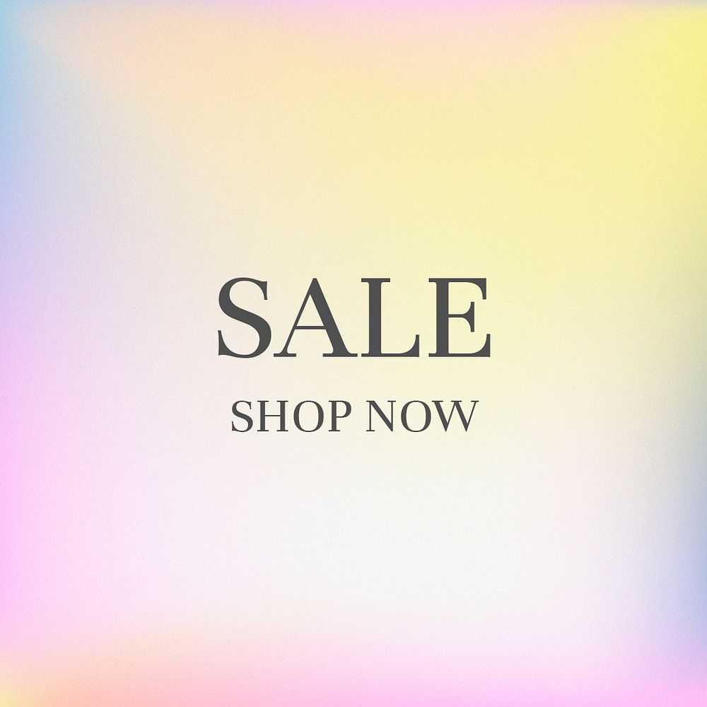 Sale shop now discount banner psd colorful gradient blur template