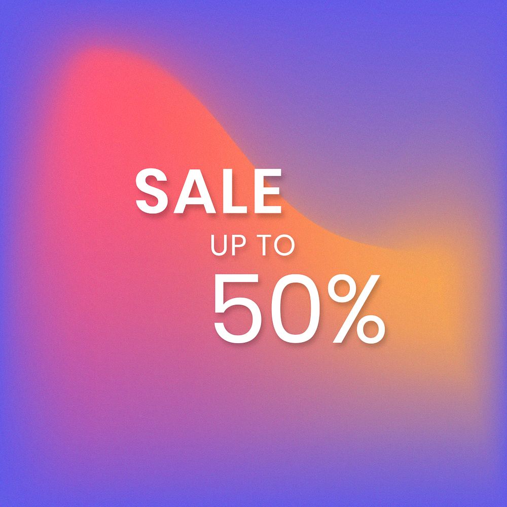 Sale up to 50% advertisement psd banner gradient blur template