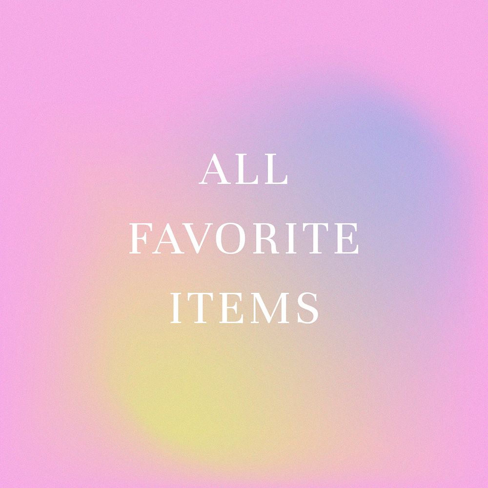 All favorite items marketing banner blur pink gradient template psd