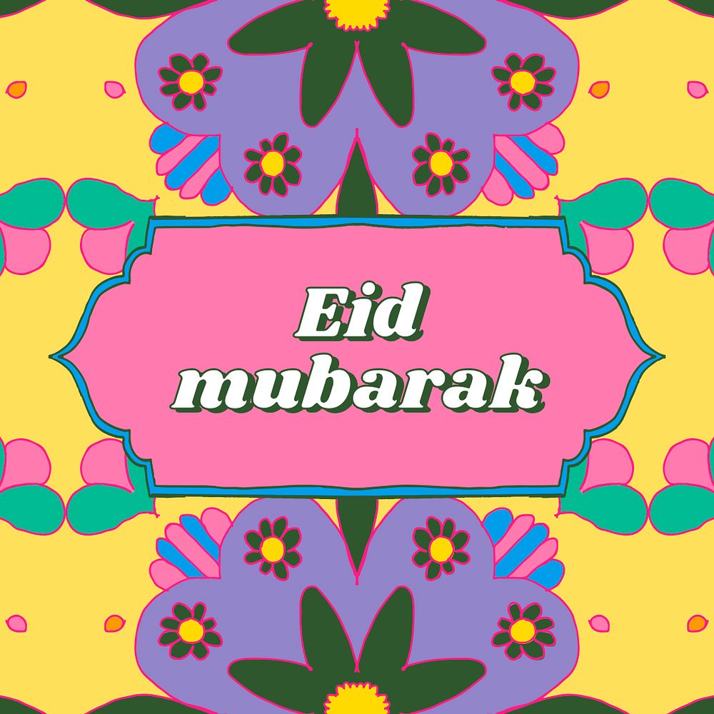 Eid mubarak social media template psd