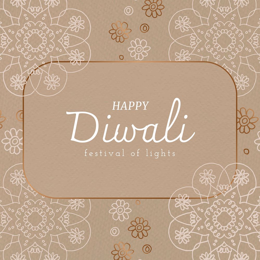 Happy Diwali festival card template psd
